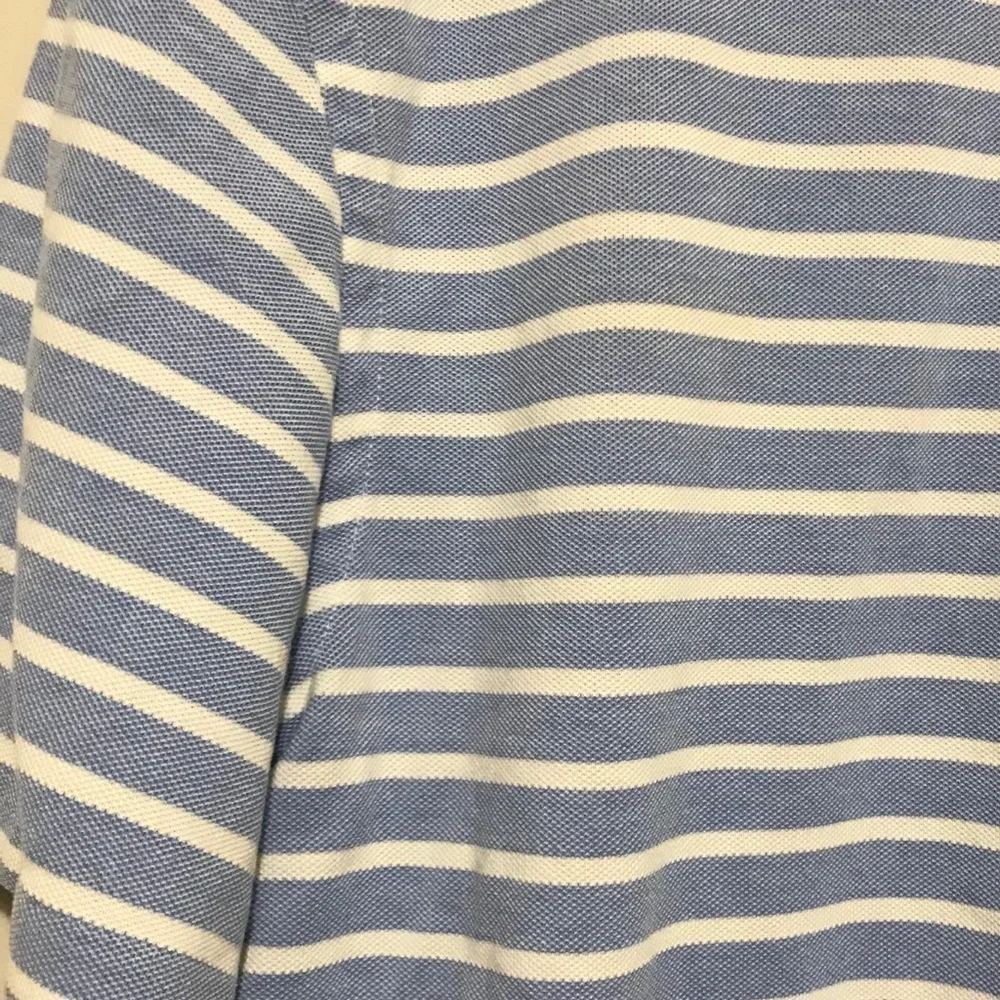 Ralph Lauren Light Blue White Stripes Knit Cotton Oxford